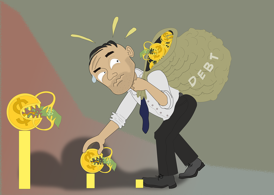 Man carrying back of Debt